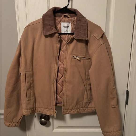 Abercrombie & Fitch Jackets & Blazers - Abercrombie & Fitch Women's Tan Utility Jacket with Corduroy Collar